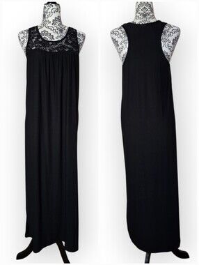 Cynthia Rowley Sleeveless Racerback Maxi Dress Black Size Medium